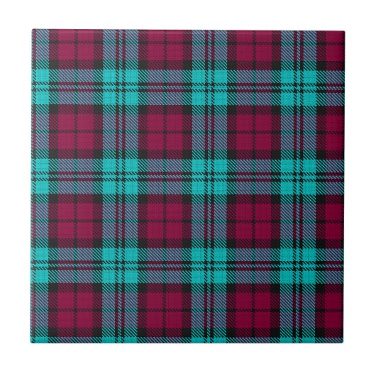 Blauw Rood Campbell Tartan Blackwatch Plaid Tegeltje (Voorkant)