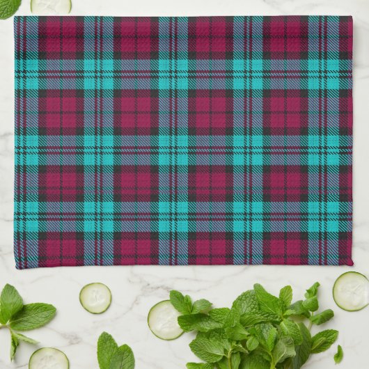 Blauw Rood Campbell Tartan Blackwatch Plaid Theedoek (Gevouwen)