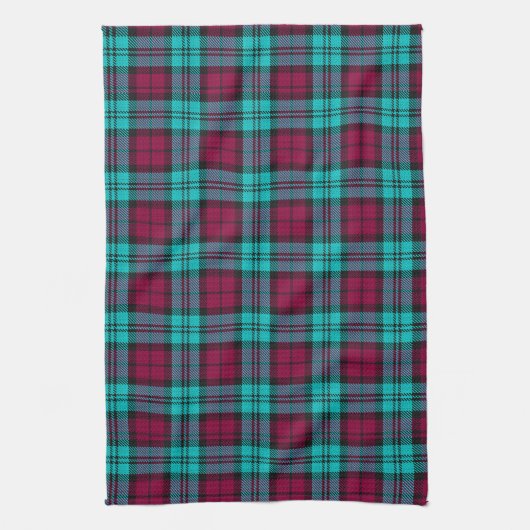 Blauw Rood Campbell Tartan Blackwatch Plaid Theedoek (Verticaal)