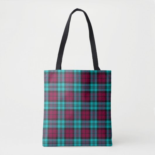Blauw Rood Campbell Tartan Blackwatch Plaid Tote Bag (Voorkant)