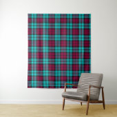 Blauw Rood Campbell Tartan Blackwatch Plaid Wandkleed (In situ)