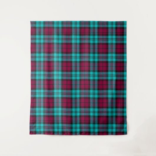 Blauw Rood Campbell Tartan Blackwatch Plaid Wandkleed (Voorkant)