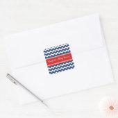 Blauw Rood Chevron Baby shower Favor Stickers (Envelop)