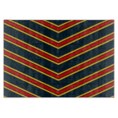 Blauw Rood Chevron Strepen Snijplank (Voorkant)