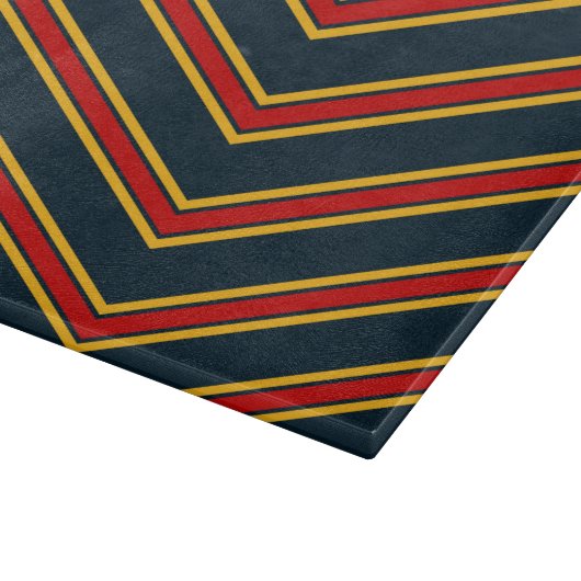 Blauw Rood Chevron Strepen Snijplank (Hoek)