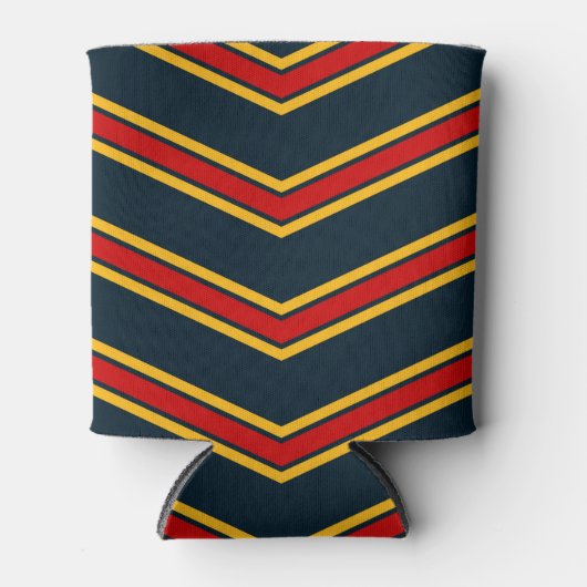 Blauw Rood Chevron Strepen Snijplank Blikjeskoeler (Voorkant)