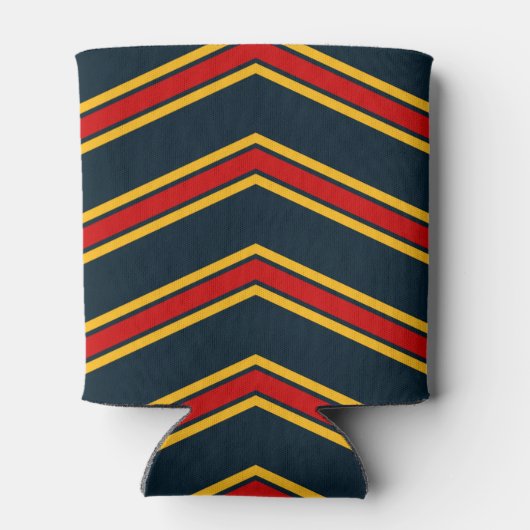 Blauw Rood Chevron Strepen Snijplank Blikjeskoeler (Achterkant)
