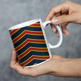 Blauw Rood Chevron Strepen Snijplank Koffiemok