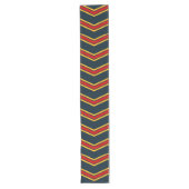 Blauw Rood Chevron Strepen Snijplank Lange Tafelloper (Voorkant)