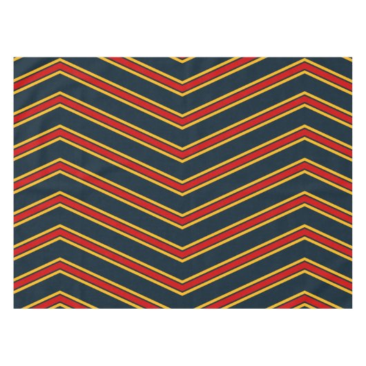 Blauw Rood Chevron Strepen Snijplank Tafelkleed (Voorkant (Horizontaal))