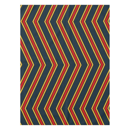 Blauw Rood Chevron Strepen Snijplank Tafelkleed (Voorkant)