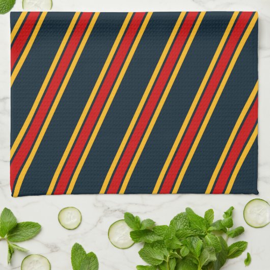 Blauw Rood Chevron Strepen Snijplank Theedoek (Gevouwen)