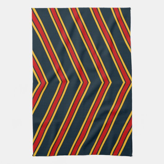 Blauw Rood Chevron Strepen Snijplank Theedoek (Verticaal)