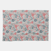 Blauw & Rood Ditzy Bloemen Theedoek (Horizontaal)