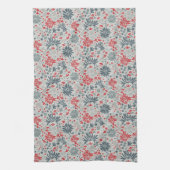 Blauw & Rood Ditzy Bloemen Theedoek (Verticaal)