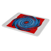 Blauw Rood Draaiend Abstract Patroon Snijplank (Hoek)