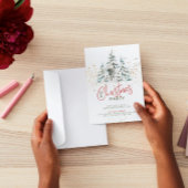 Blauw rood en goud traditionele waterverven boom kaart