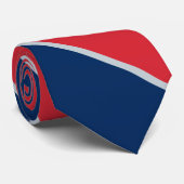 Blauw rood en grijs gestreept stropdas (Opgerold)