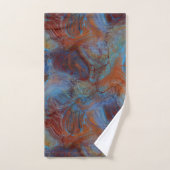 Blauw, Rood en Roest Marmer abstract Bad Handdoek (Handdoek)