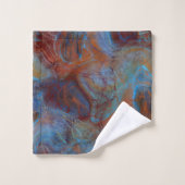 Blauw, Rood en Roest Marmer abstract Bad Handdoek (Wasdoekje)