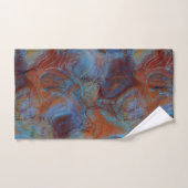 Blauw, Rood en Roest Marmer abstract Bad Handdoek (Handdoek)
