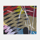 Blauw rood en wit abstract schilderij fleece deken (Voorkant (Horizontaal))