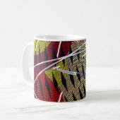 Blauw rood en wit abstract schilderij koffiemok (Voorkant links)