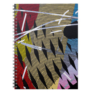Blauw rood en wit abstract schilderij notitieboek
