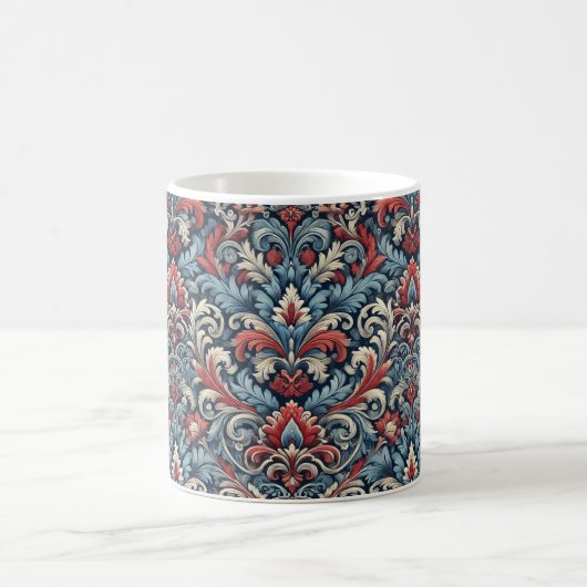 Blauw, rood en wit Damascus Koffiemok (Center)