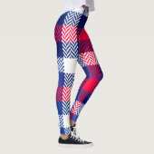 Blauw, rood en wit geplakt leggings (Rechts)