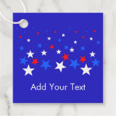 Blauw, rood en wit Star-patroon Bedankjes Labels (Voorkant)