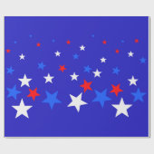 Blauw, rood en wit Star-patroon Cadeaupapier (Vlak)