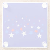 Blauw, rood en wit Star-patroon Glazen Onderzetter (Achterkant)