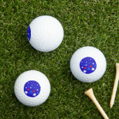 Blauw, rood en wit Star-patroon Golfballen (Insitu Gras)