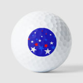 Blauw, rood en wit Star-patroon Golfballen (Voorkant)