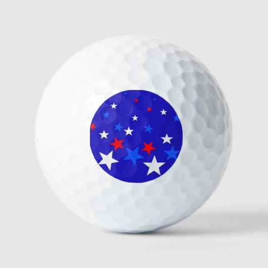 Blauw, rood en wit Star-patroon Golfballen (Voorkant)