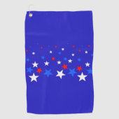 Blauw, rood en wit Star-patroon Golfhanddoek (Voorkant)