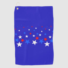 Blauw, rood en wit Star-patroon Golfhanddoek