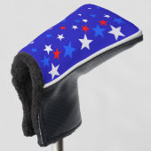 Blauw, rood en wit Star-patroon Golfheadcover (3/4 voorkant)