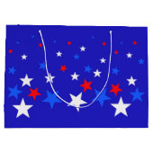 Blauw, rood en wit Star-patroon Groot Cadeauzakje (Achterkant)