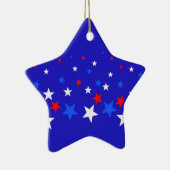 Blauw, rood en wit Star-patroon Keramisch Ornament (Rechts)