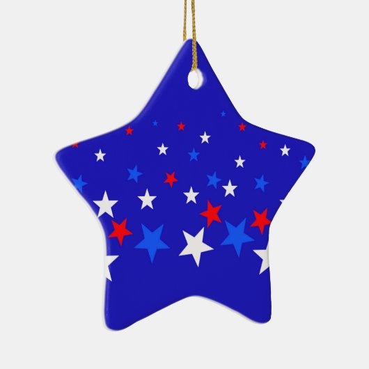 Blauw, rood en wit Star-patroon Keramisch Ornament (Rechts)