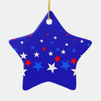 Blauw, rood en wit Star-patroon Keramisch Ornament