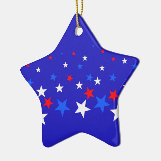 Blauw, rood en wit Star-patroon Keramisch Ornament (Links)
