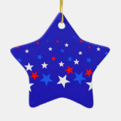 Blauw, rood en wit Star-patroon Keramisch Ornament (Achterkant)