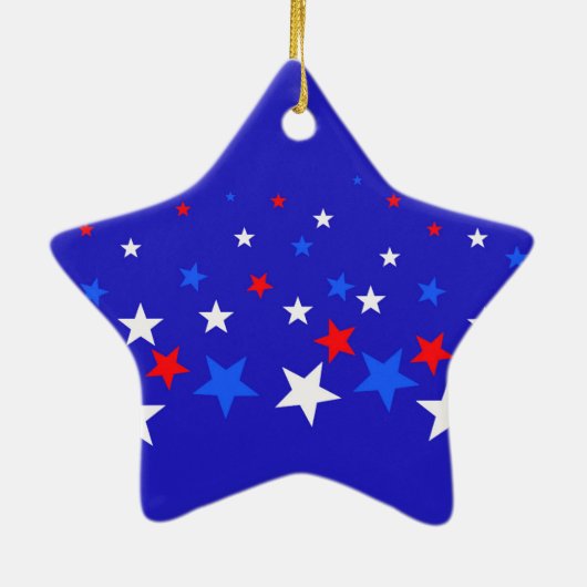 Blauw, rood en wit Star-patroon Keramisch Ornament (Achterkant)