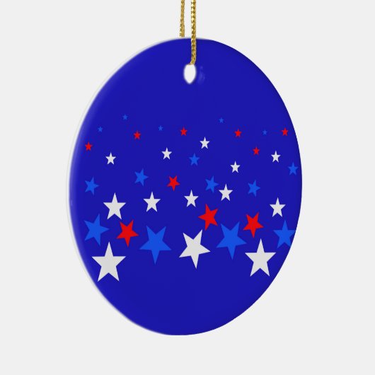 Blauw, rood en wit Star-patroon Keramisch Ornament (Rechts)