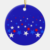 Blauw, rood en wit Star-patroon Keramisch Ornament (Voorkant)