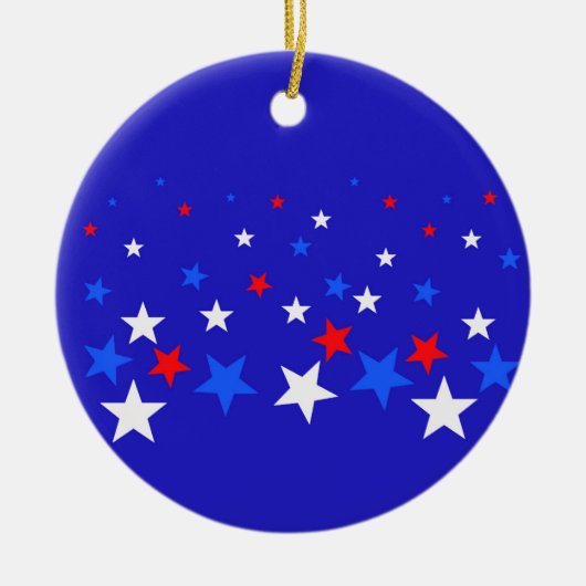 Blauw, rood en wit Star-patroon Keramisch Ornament (Voorkant)