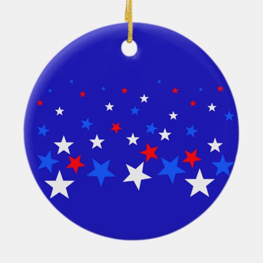 Blauw, rood en wit Star-patroon Keramisch Ornament (Achterkant)